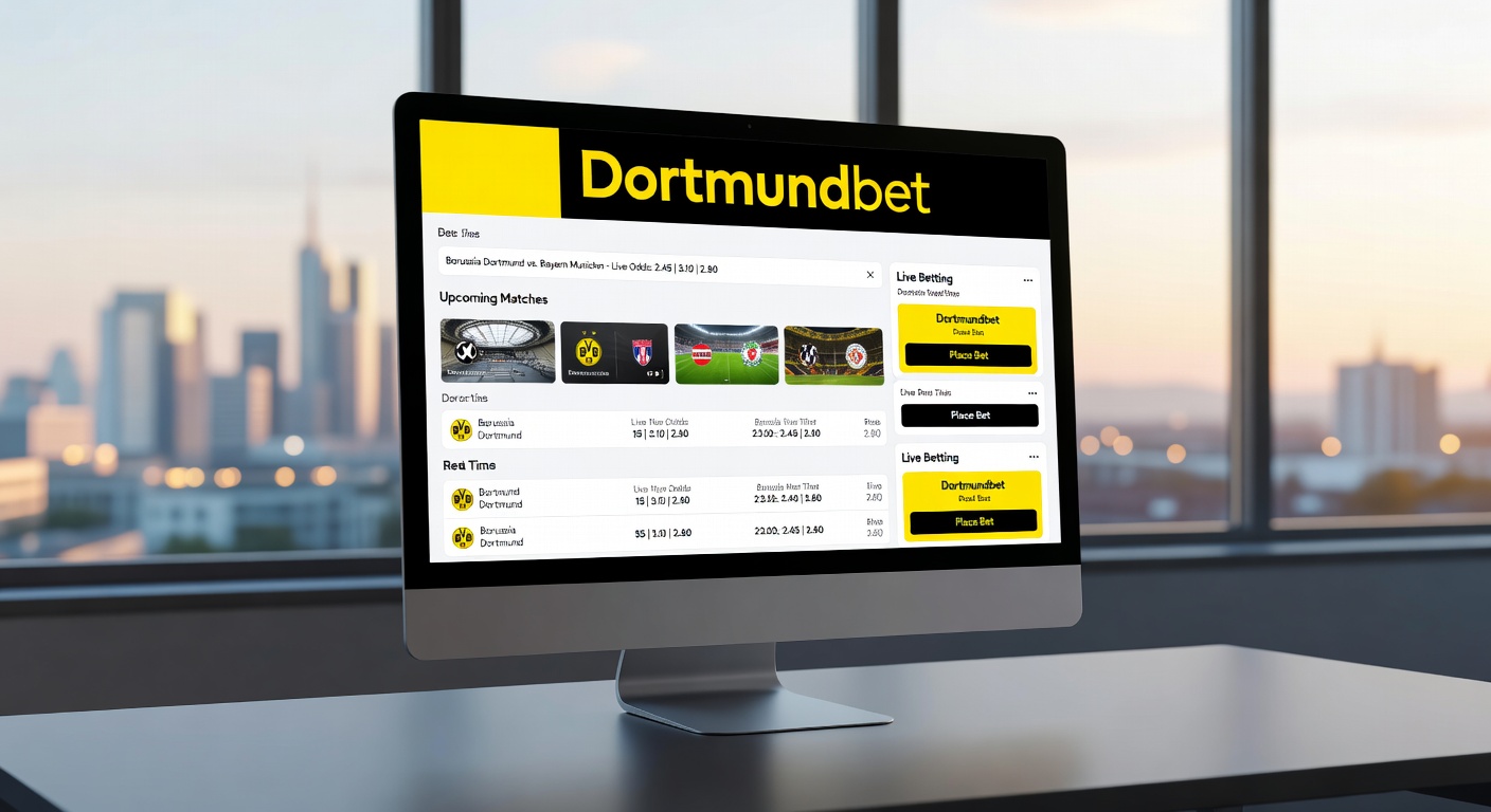 Dortmundbet-Plattform mit Fokus auf sichere Wettoptionen und moderner Oberfläche
