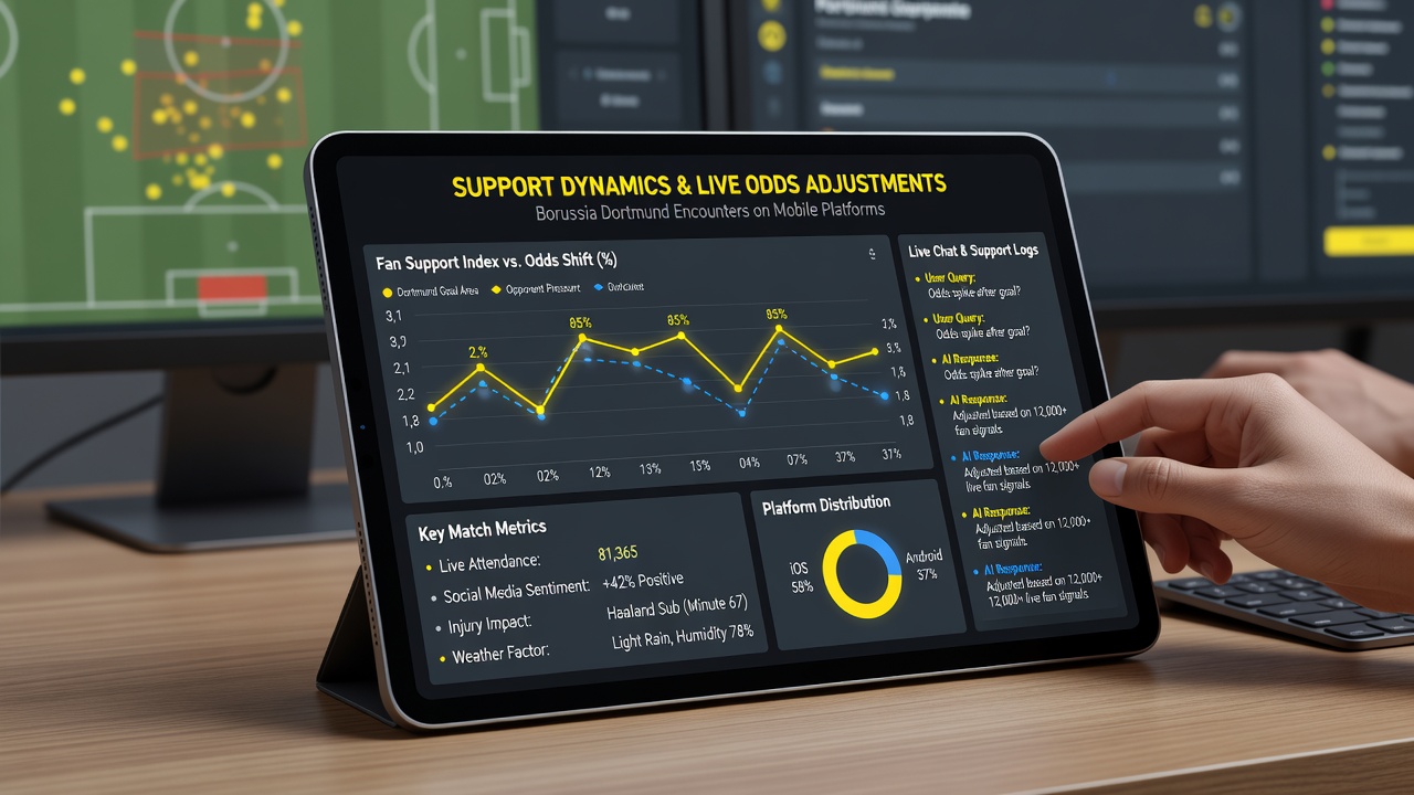 Mobile Support-Interaktionen und Quotenfluktuationen bei Borussia Dortmund Wettaktivitäten